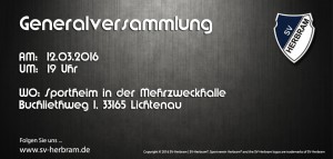 Generalversammlung 2016 Flyer