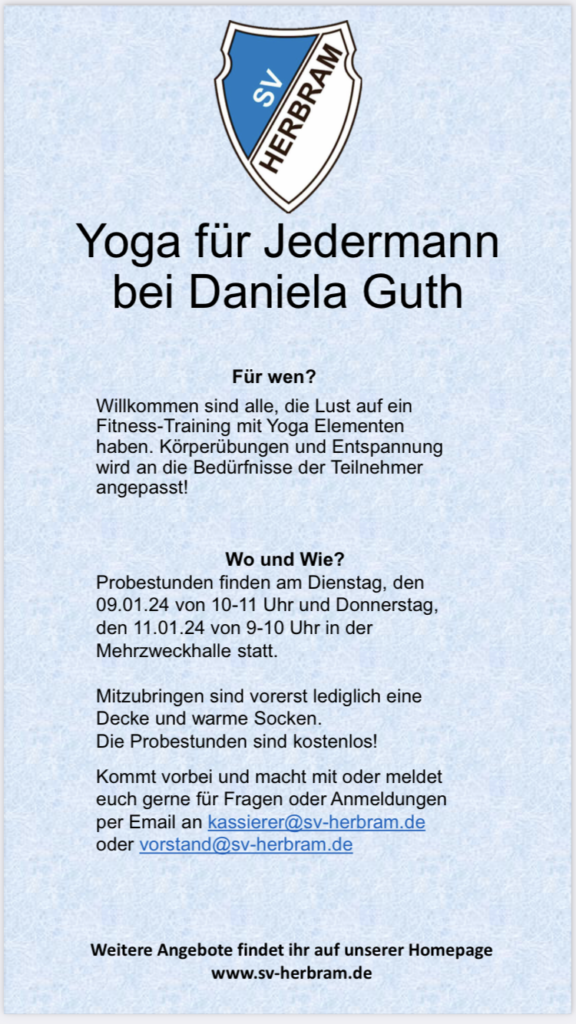 Yoga für Jedermann mit Daniela Guth